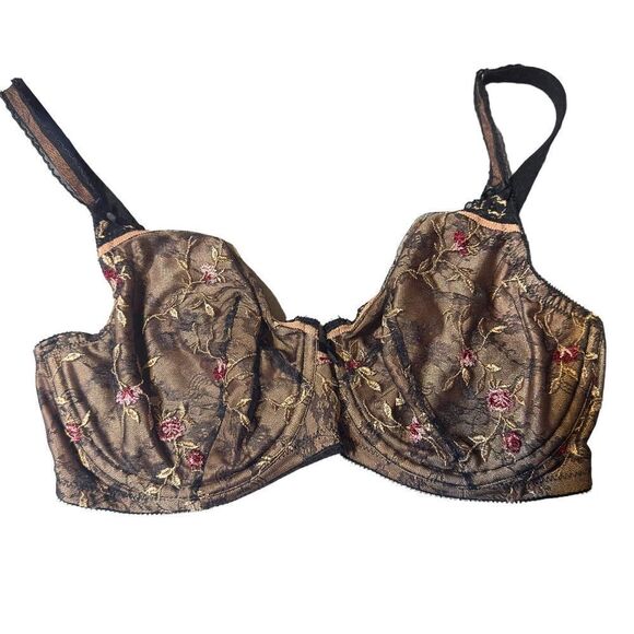 Felina Lace Black Floral Bra Size 34F - Picture 1 of 7